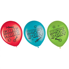 Pixel Party Latex Birthday Balloons
