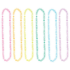 "Happy New Year" Glow-in-the-Dark Necklace Set - Multi-Colored, 6-Pack