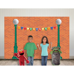 Personalized Sesame Street Backdrop Kit for Kids' Birthday Parties