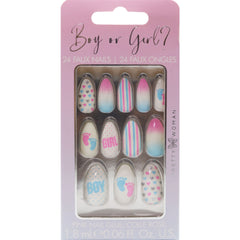 Gender Reveal Baby Shower Faux Nail Set