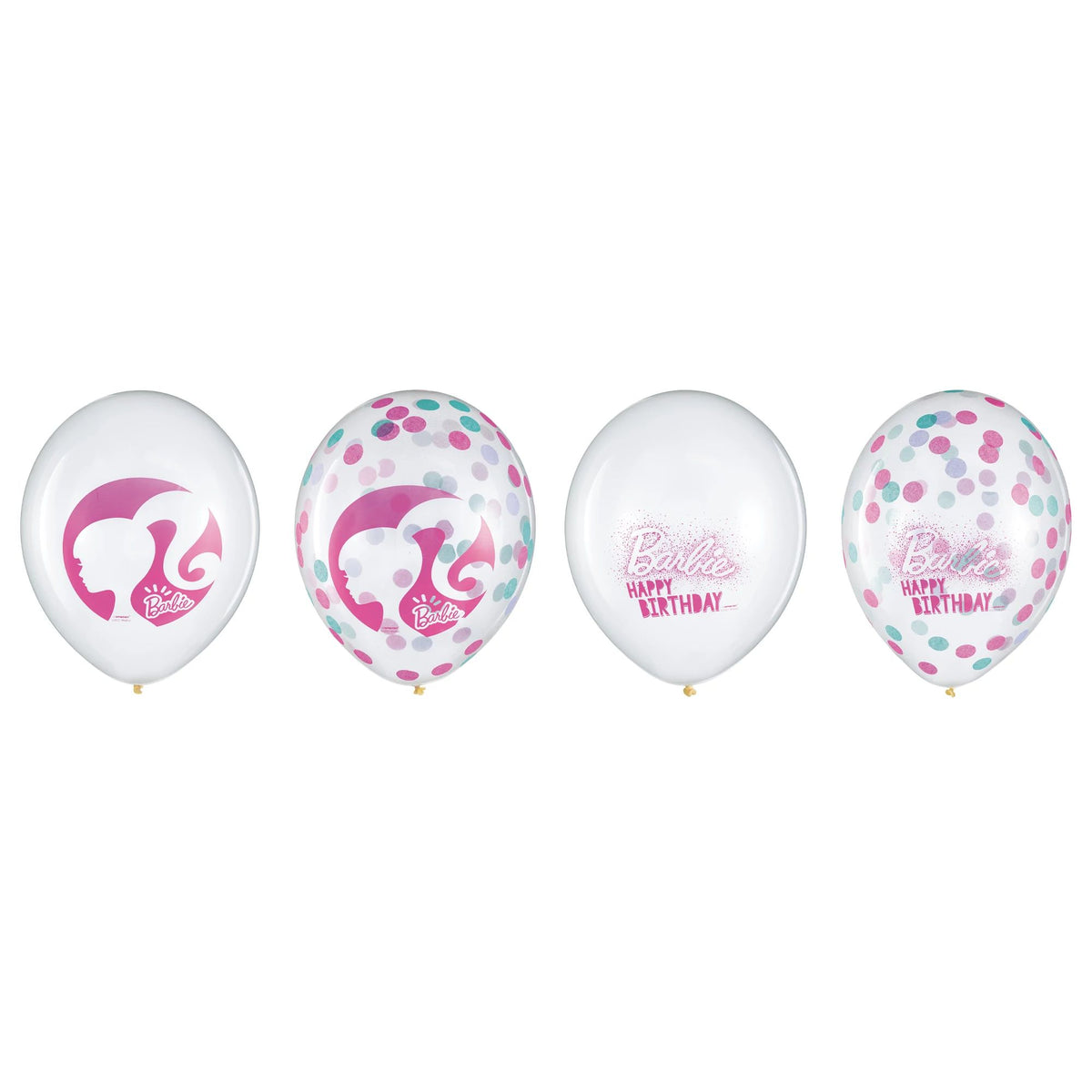 Barbie Dream Together Confetti Latex Balloons - 12", 6 Pack