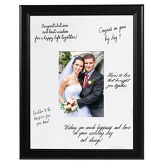 Black Wedding Autograph Photo Frame with Easel Stand