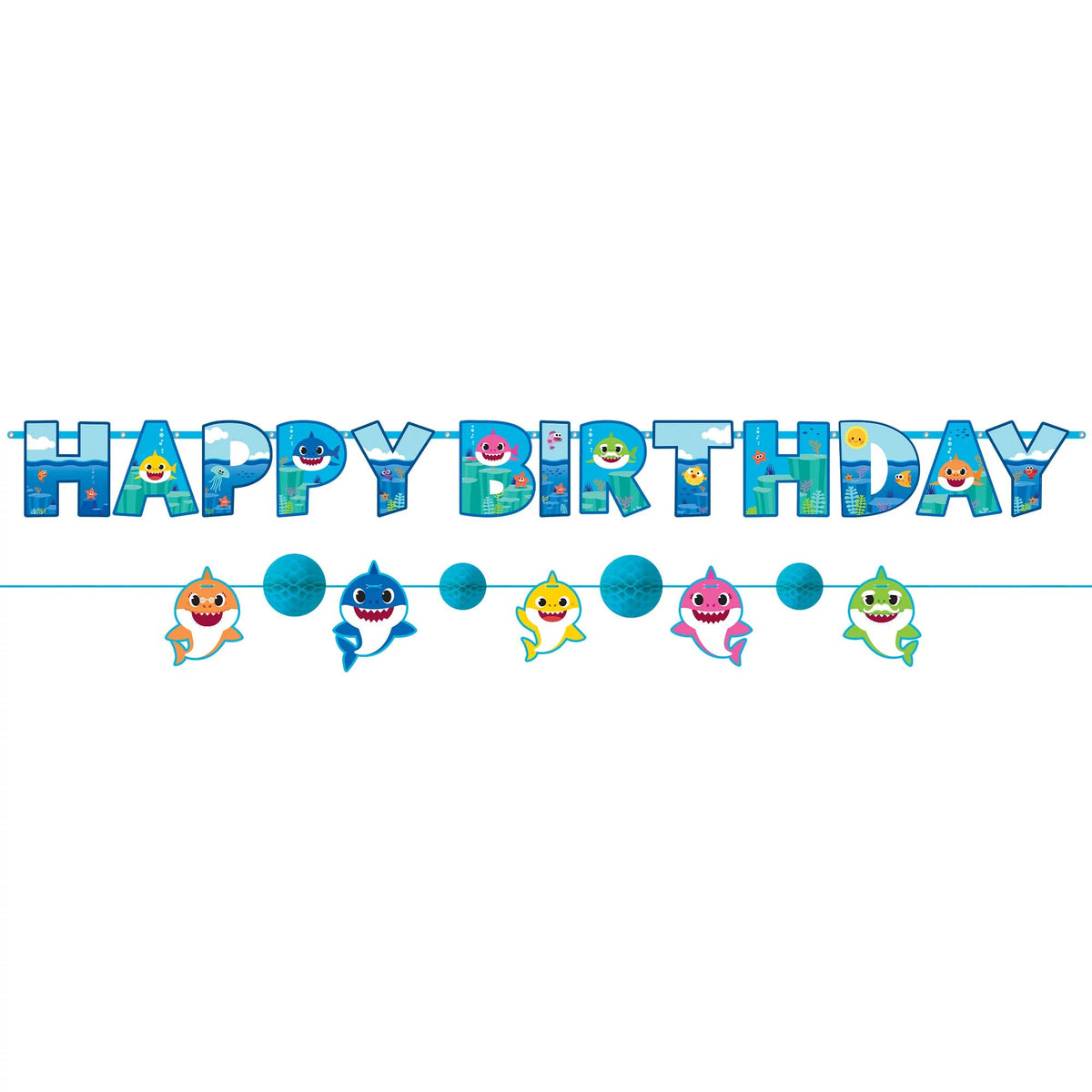 Baby Shark "Happy Birthday" Banner Kit - 10.5 ft, 2-Pack