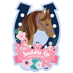 Saddle Up Horse Party Invitations with Envelopes, 8-Pack