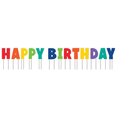 Vibrant "HAPPY BIRTHDAY" Yard Stake Sign Set