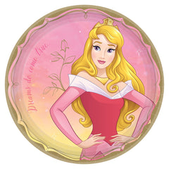 Disney Princess Aurora "Dreams Do Come True" 9" Round Paper Plates, 8-Pack