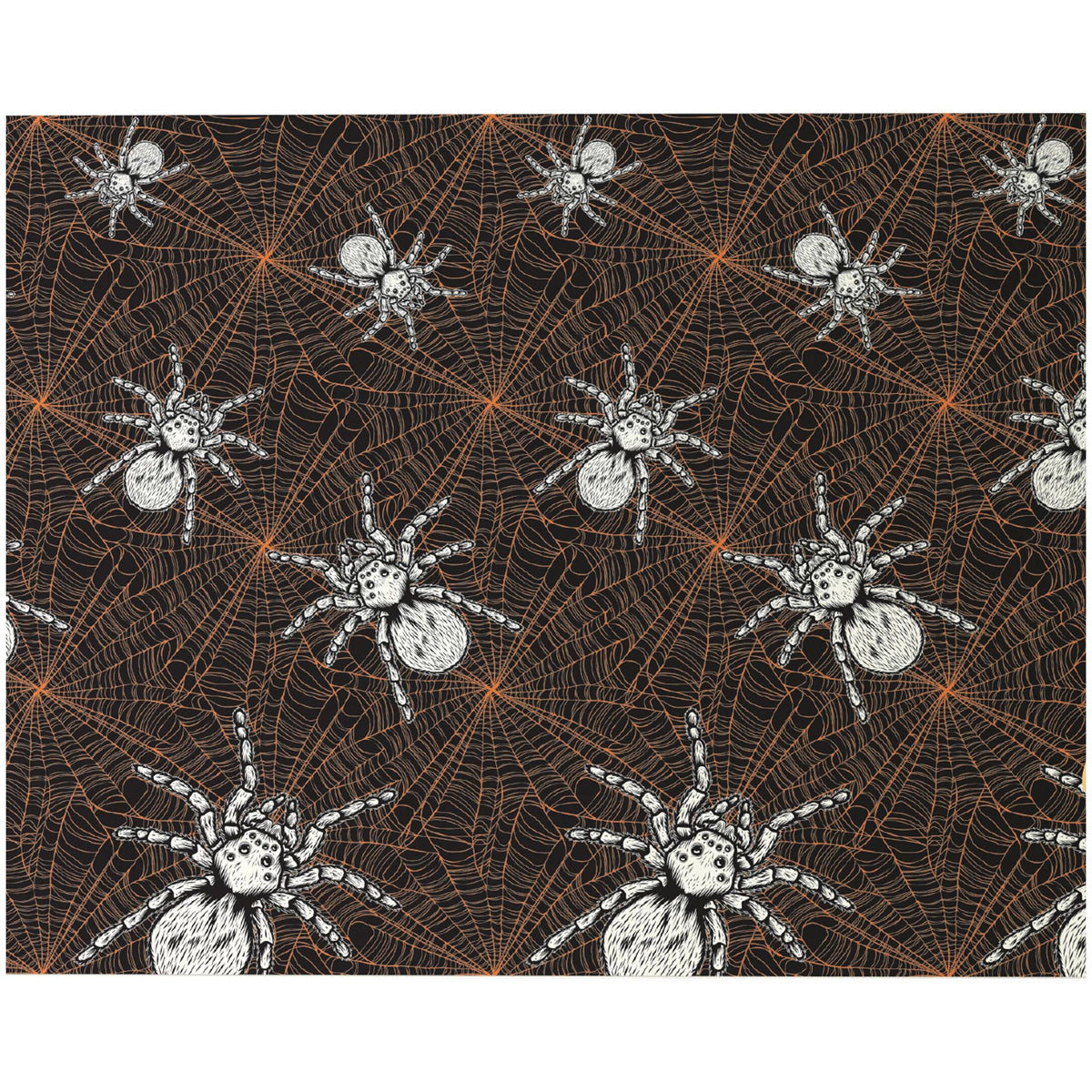 Classic Black & Orange Spider Web Room Roll