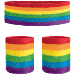 Rainbow Headband & Wristband Set for Pride