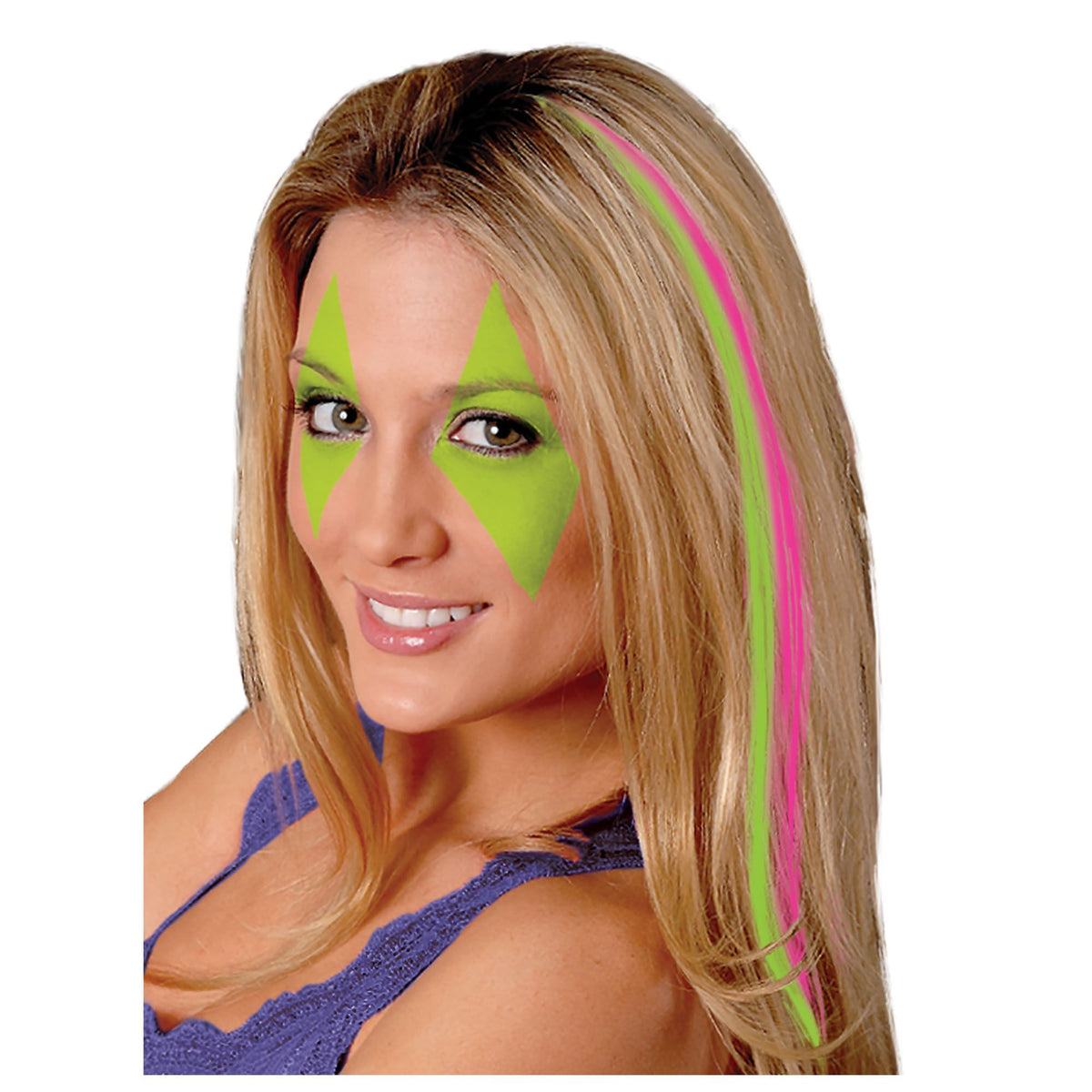 Neon Pink and Green Black Light Hair Extension
