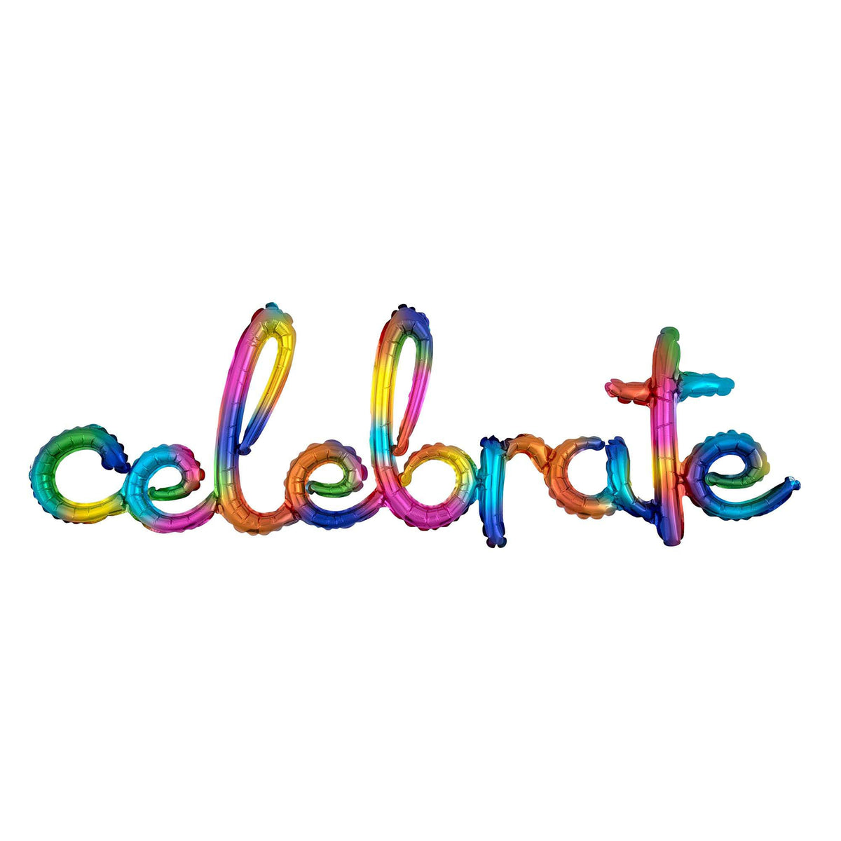 Rainbow Celebrate Script Foil Balloon