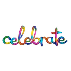 Rainbow Celebrate Script Foil Balloon