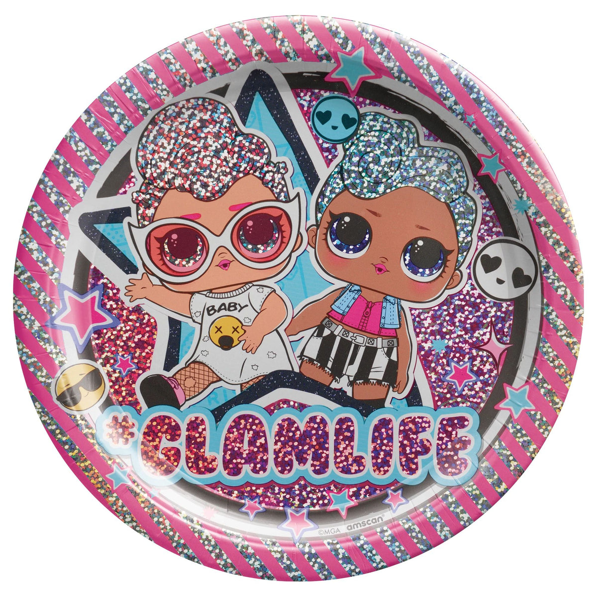 L.O.L. Surprise! "Glamlife" Prismatic 7" Dessert Plates - 8 Pack