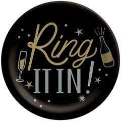 Ring It In New Year's Eve Paper Plates - 6.75"