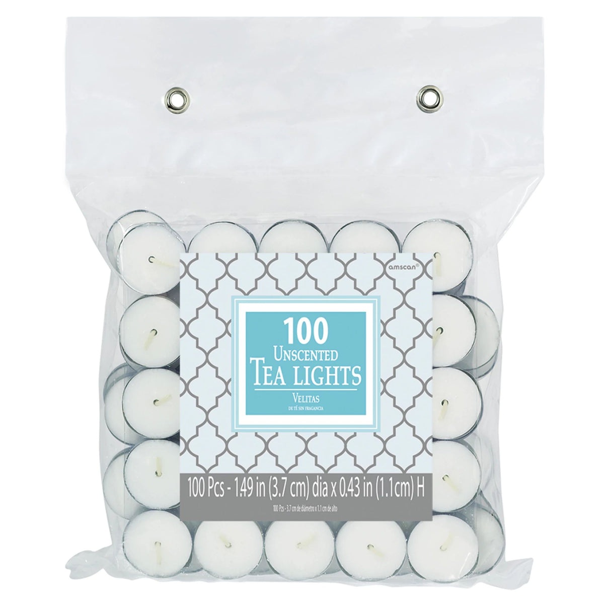 Unscented White Tealight Candles - 100 Pack