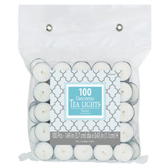 Unscented White Tealight Candles - 100 Pack