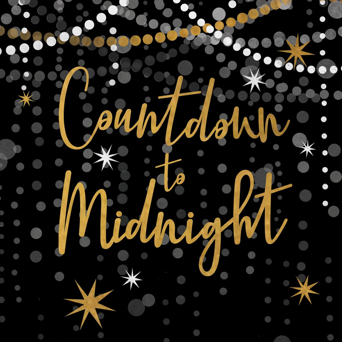 Midnight Hour New Year's Eve Beverage Napkins - 5 In. X 5 In.