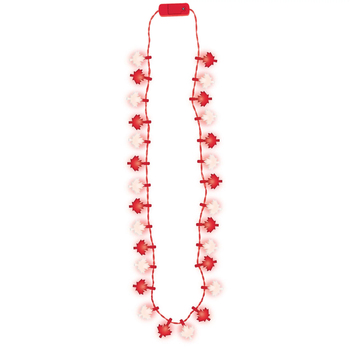 Light-Up Maple Leaf Necklace for Canada Day Celebrations