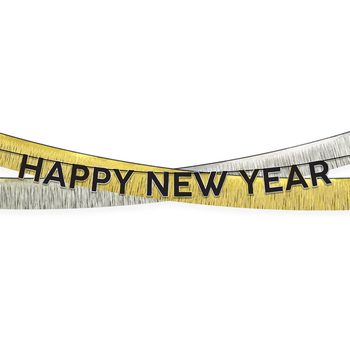 "Happy New Year" Tinsel Garland Banner Kit, 3-Piece Set