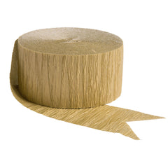 Gold Crepe Paper Streamer - 81 Feet