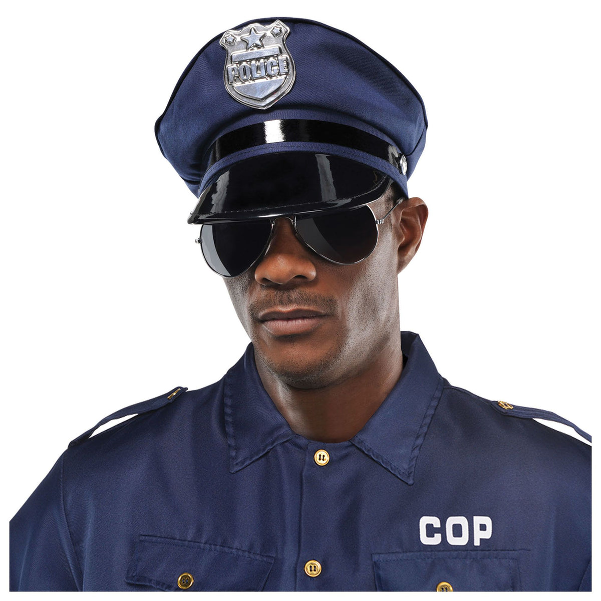 Classic Blue Police Hat Costume Accessory