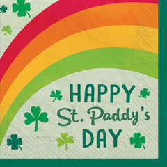 St. Patrick's Day Rainbow Beverage Napkins - 5 In. X 5 In.