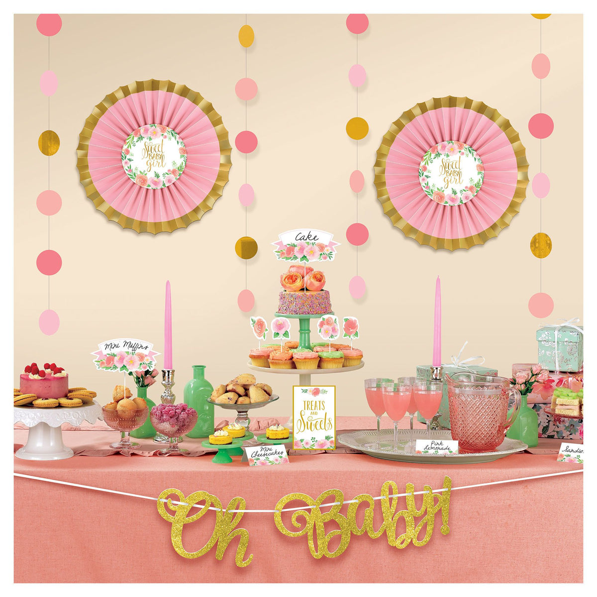 Floral Baby Shower Candy Buffet Decorating Kit, 23-Piece