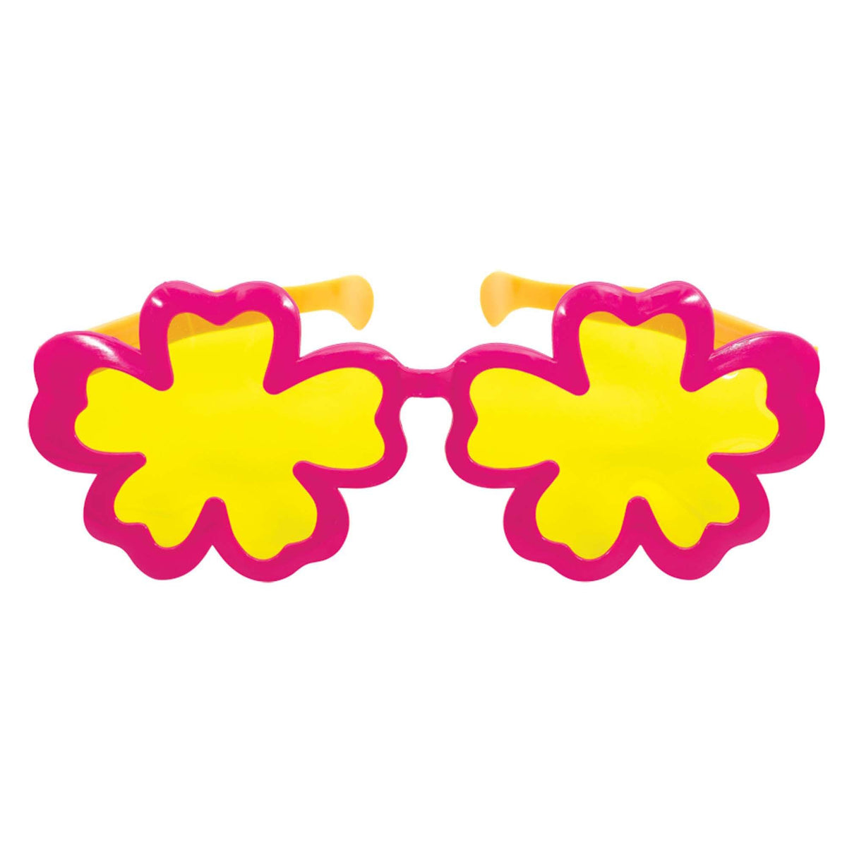 Giant Hibiscus Flower Sunglasses - Pink & Yellow Luau Accessories