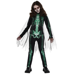 Glow Reaper Skeleton Halloween Costume for Girls - Child M (8-10)