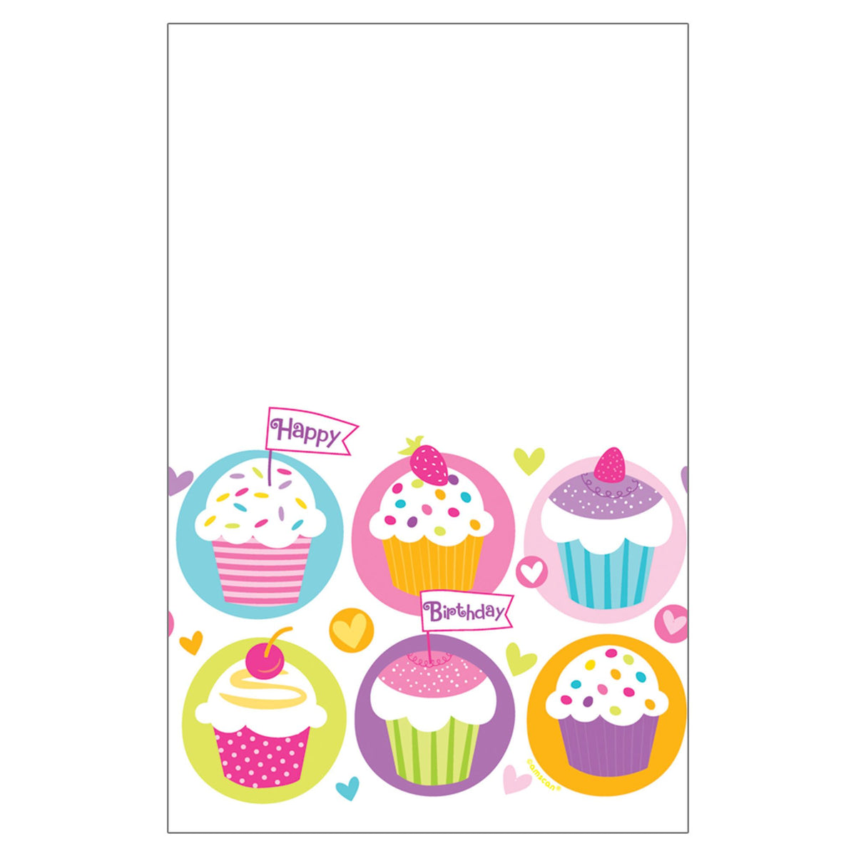 Cupcake Party Birthday Plastic Table Cover