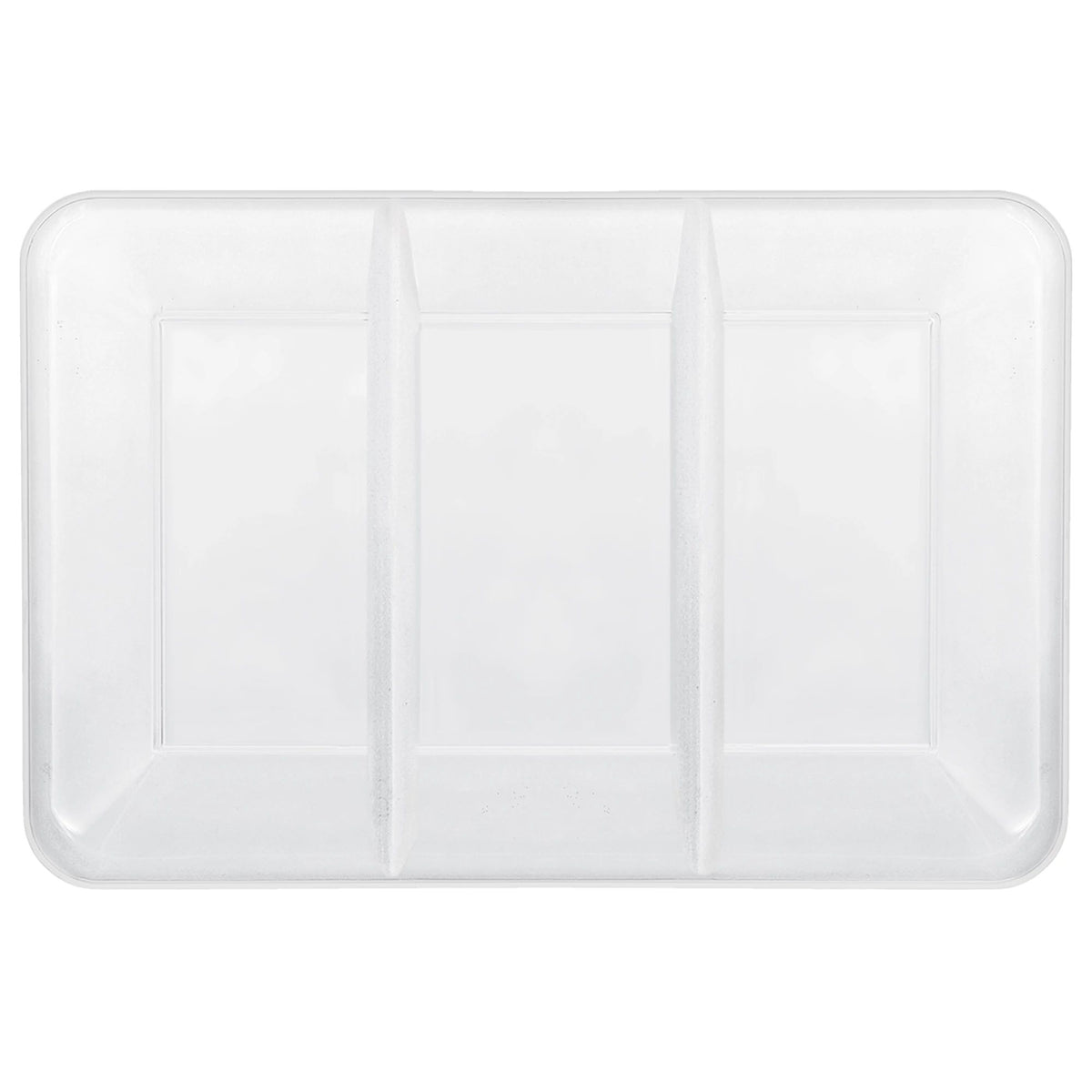 White Plastic Compartment Serving Tray - 14.25" x 9.5"