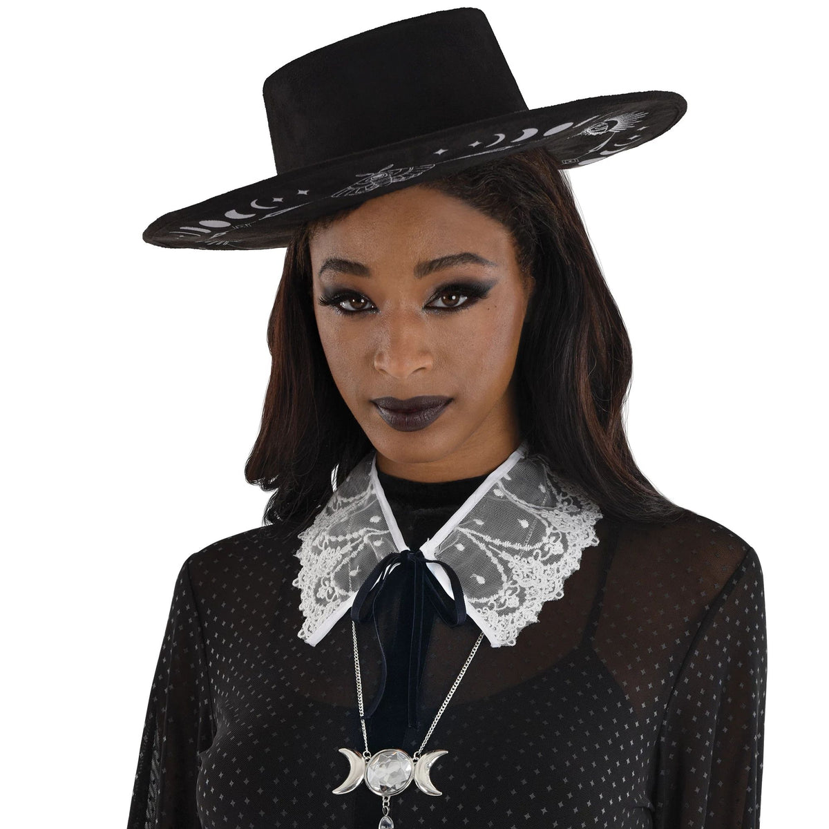 Witch-Inspired Lace Tie-On Collar for Halloween Costumes