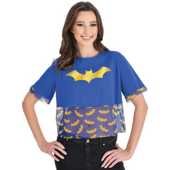 Women's Batgirl Halloween Costume T-Shirt - Adult S/M (Up to Size 8)
