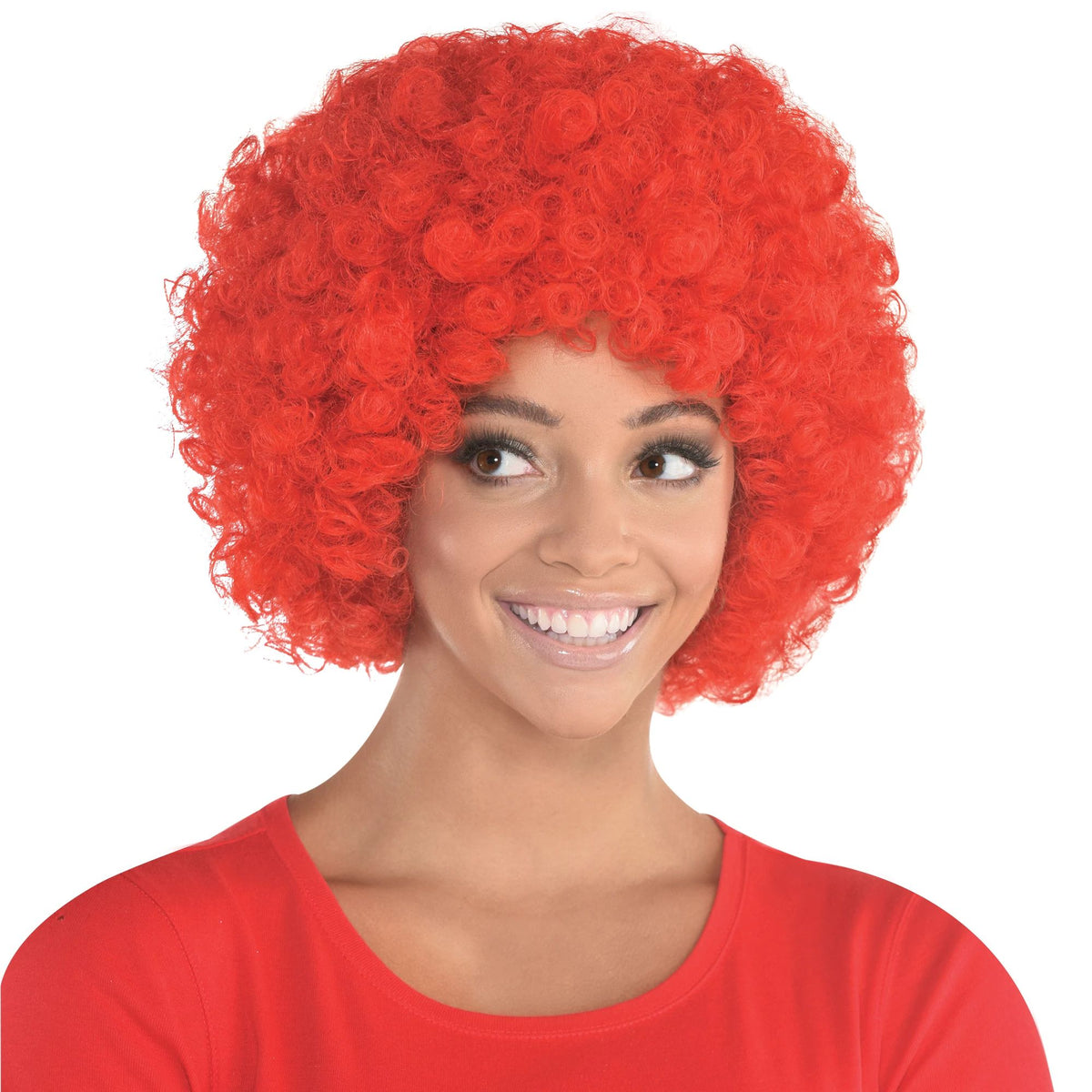 Vibrant Red Curly Wig - Team Spirit Costume Accessory
