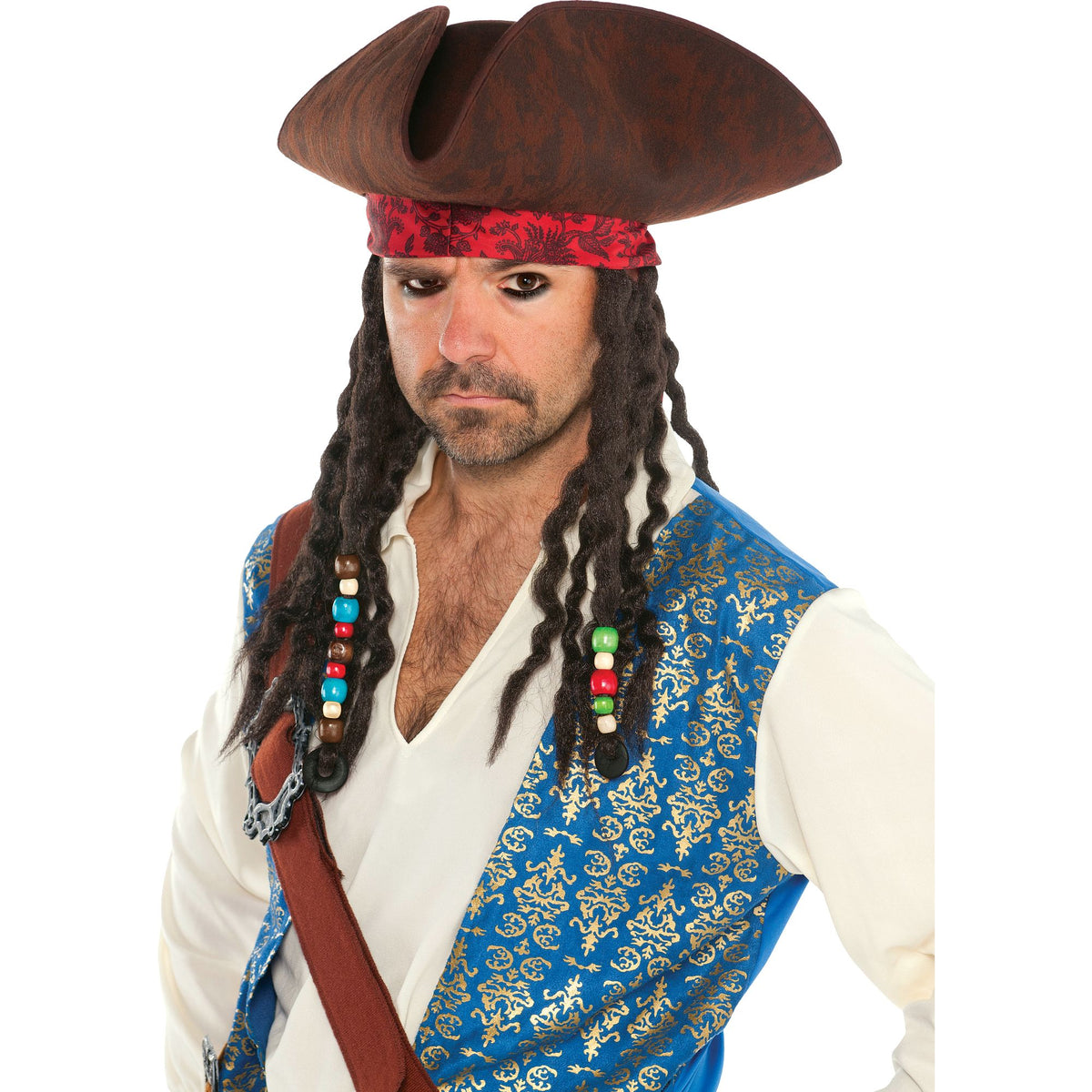 Official Pirates of the Caribbean Pirate Hat with Braids