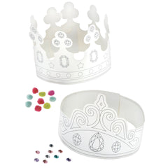 Color Your Own Crown Kit - 12-Pack Craft Activity for Kids