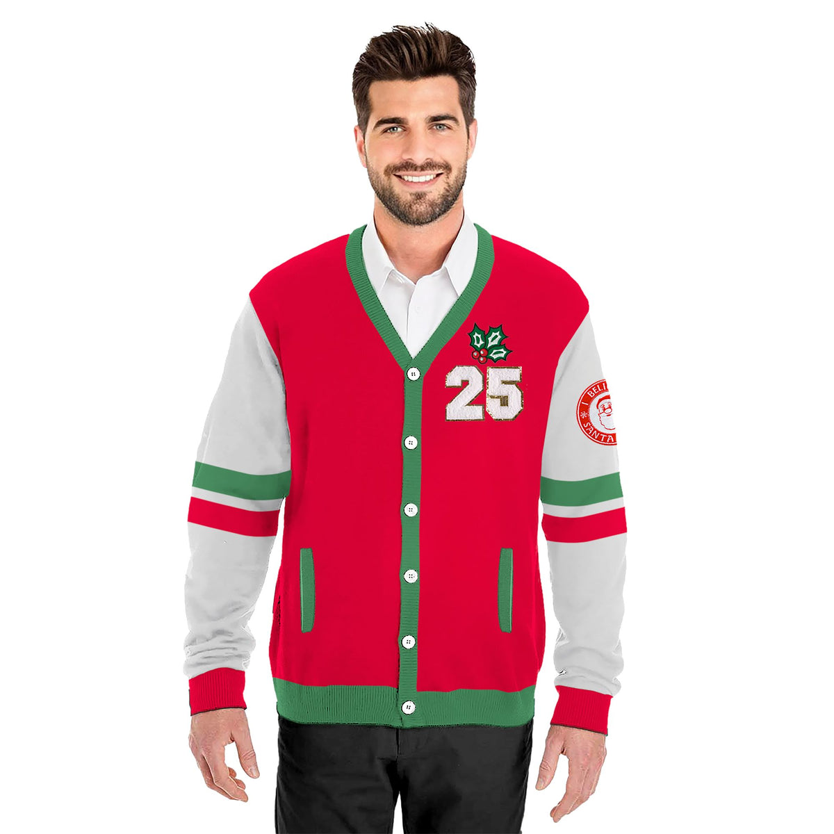 North Pole Ugly Christmas Cardigan for Men - Adult S/M