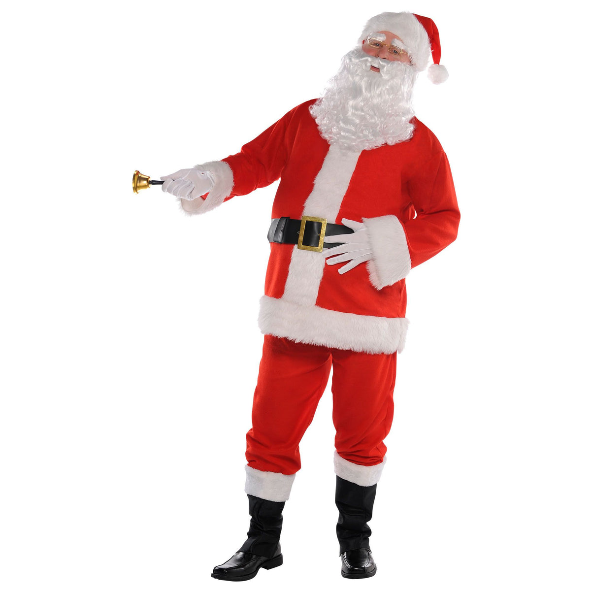 Classic Adult Santa Claus Costume Suit with Beard & Accessories - Adult XXXL (Up to 58" Chest)