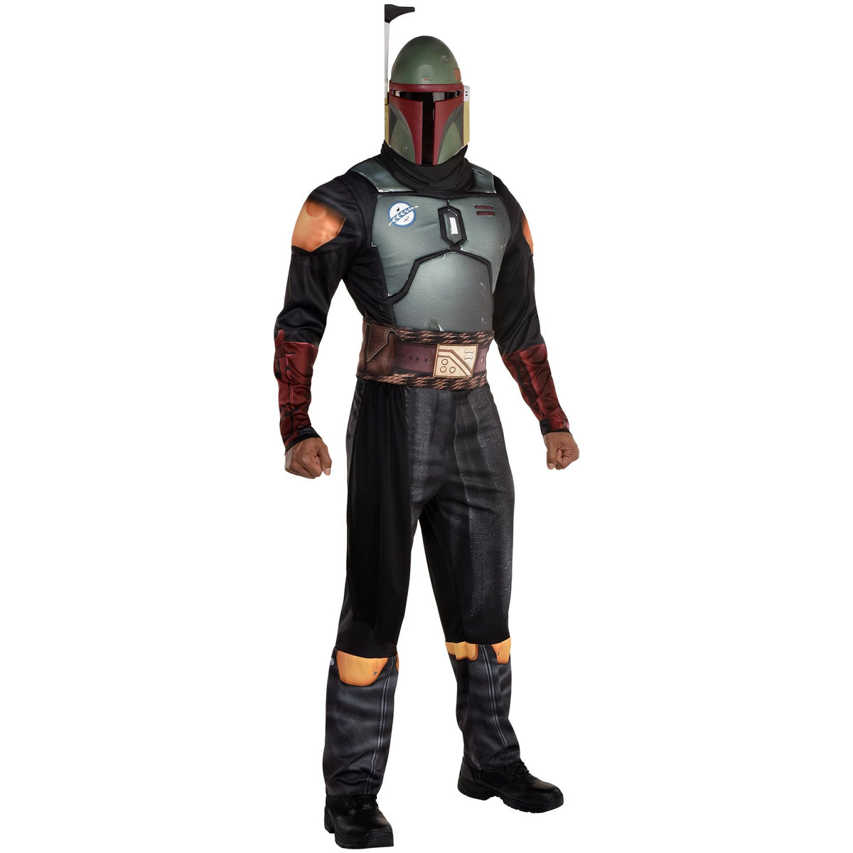Adult Boba Fett Star Wars Costume with Helmet and Belt - Adult One Size