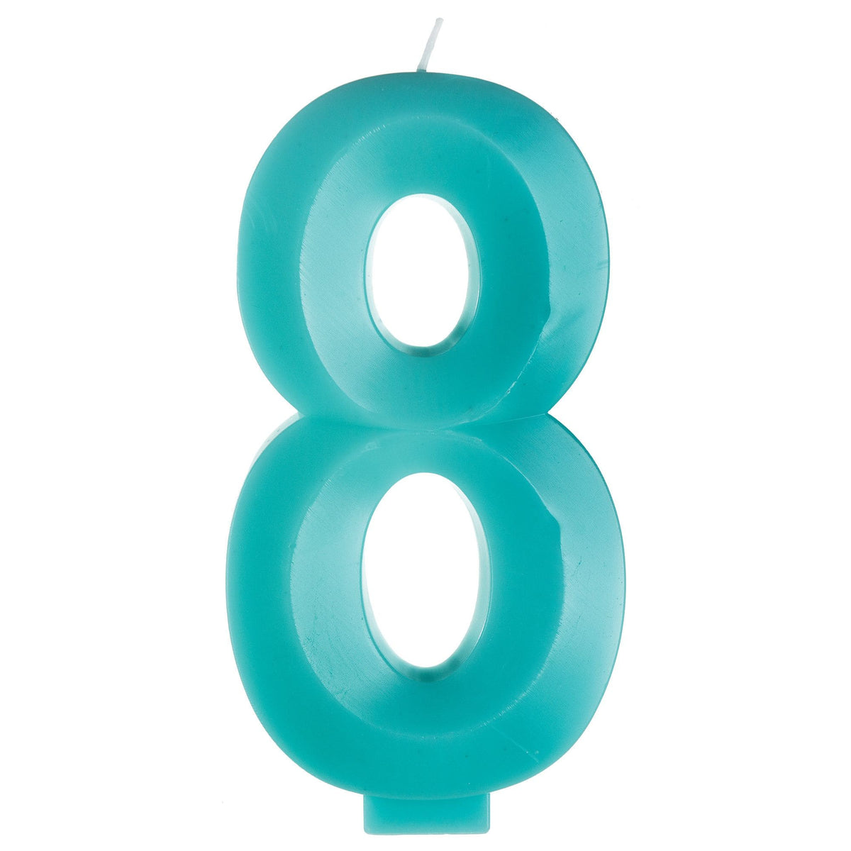 Elegant Dark Blue Number 8 Birthday Candle, 5.25-Inch