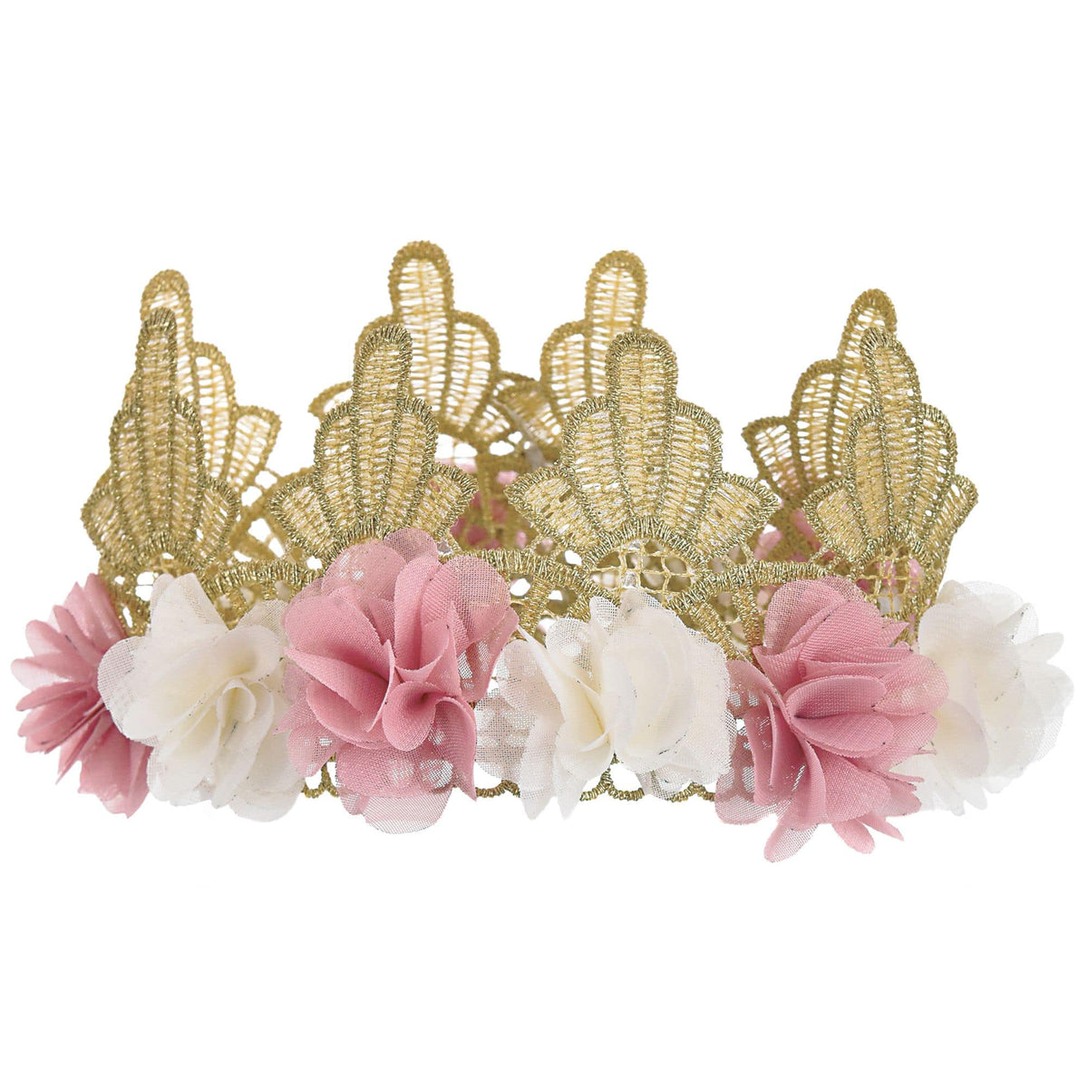 Deluxe Gold Lace Birthday Crown for Infants