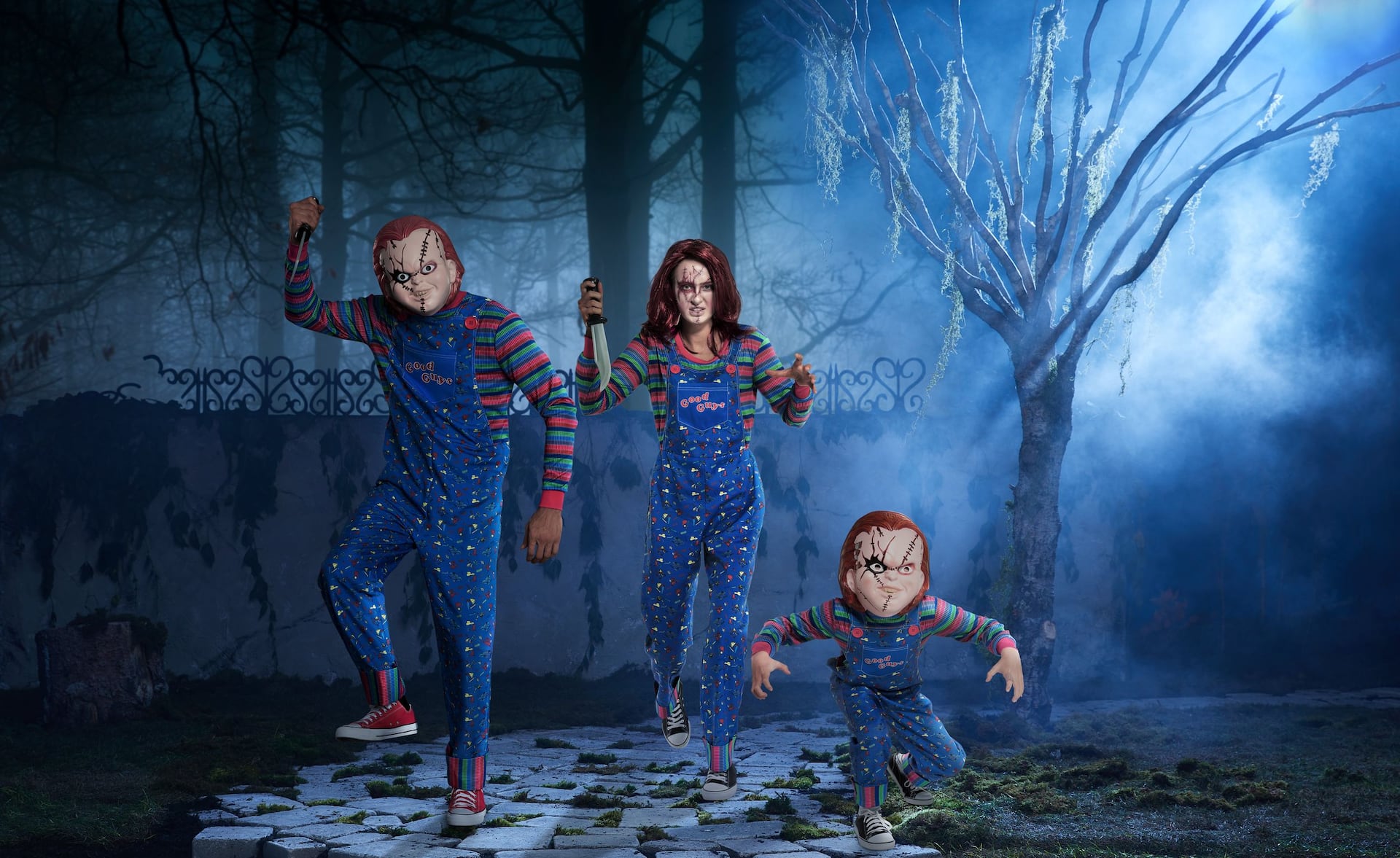 Women's Chucky Halloween Costume with Overalls & Mask - Child's Play Inspired