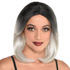 Sleek Silver Ombre Short Wig