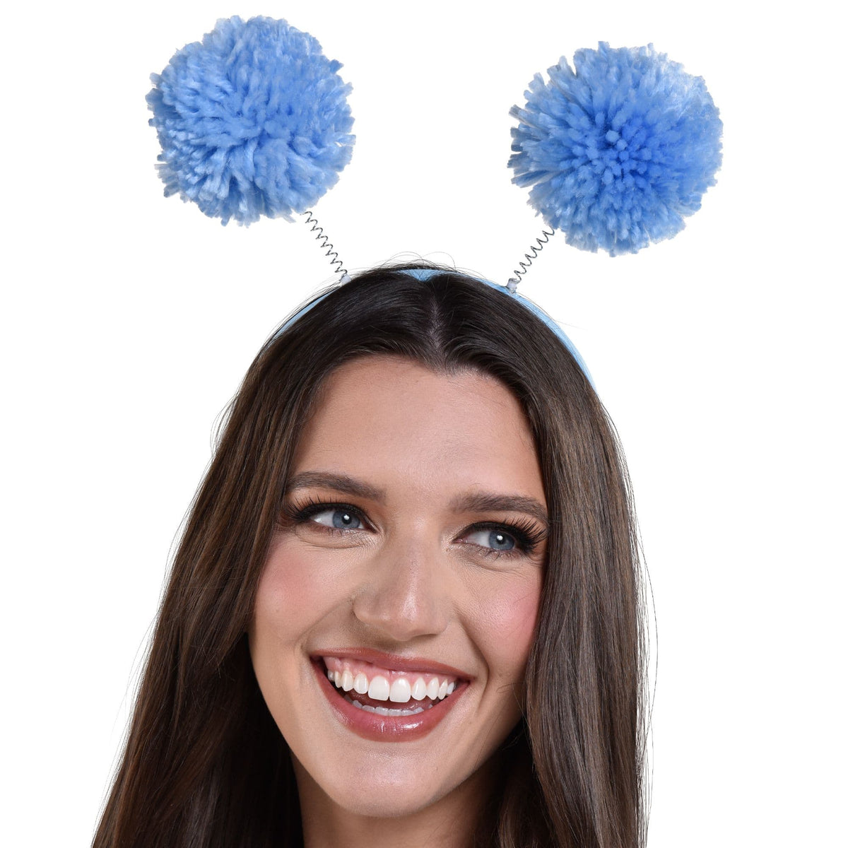Light Blue Pom Pom Headbopper Headband