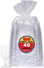 Clear Plastic Wine Glasses, 5.5 oz, 32-Pack - Perfect for Parties!