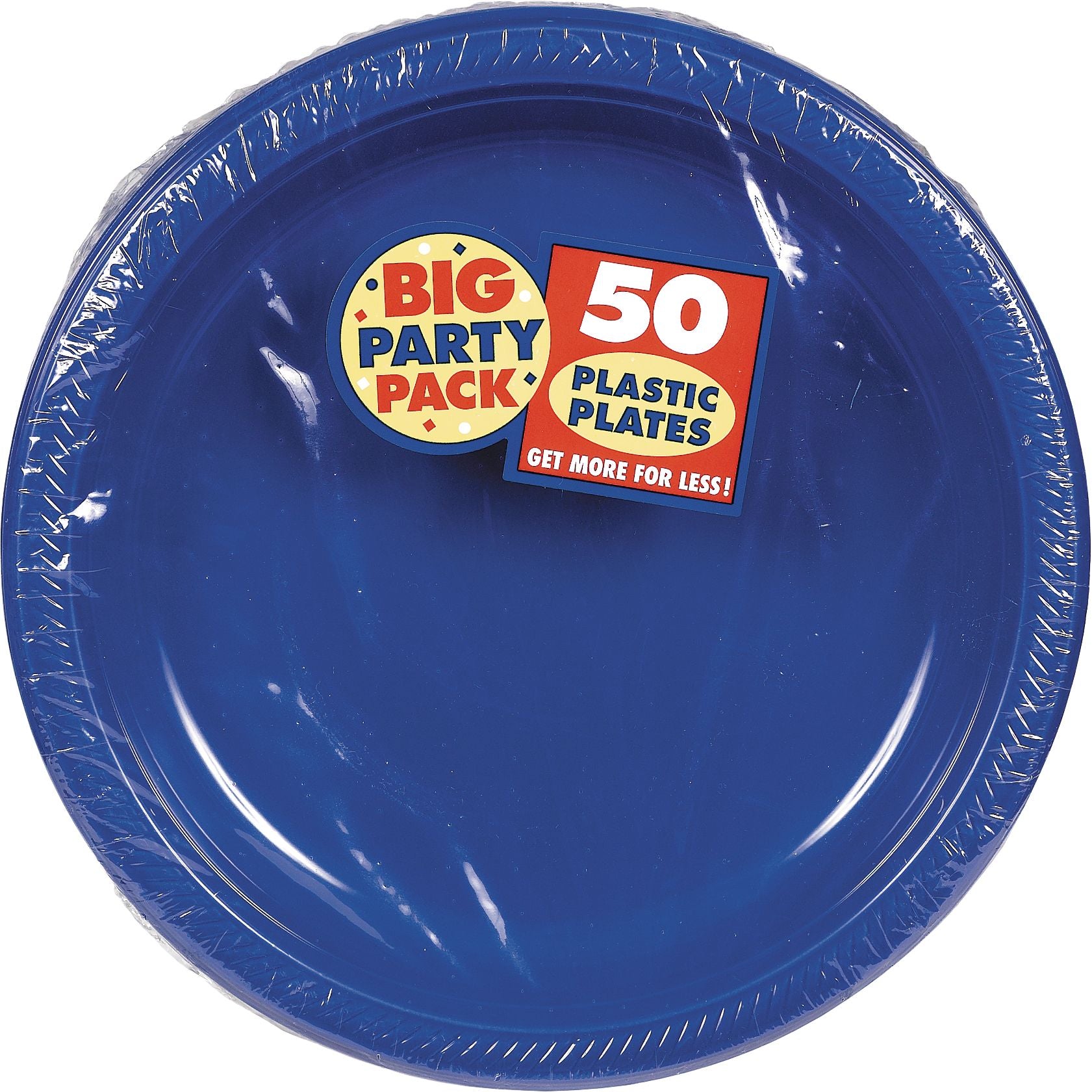 Royal Blue Big Party Pack Plastic Dinner Plates, 10.25-Inch, 50-Pack - 10.25 in.
