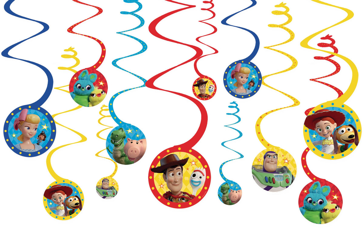 Disney Toy Story 4 Spiral Hanging Decorations - 12 Pack