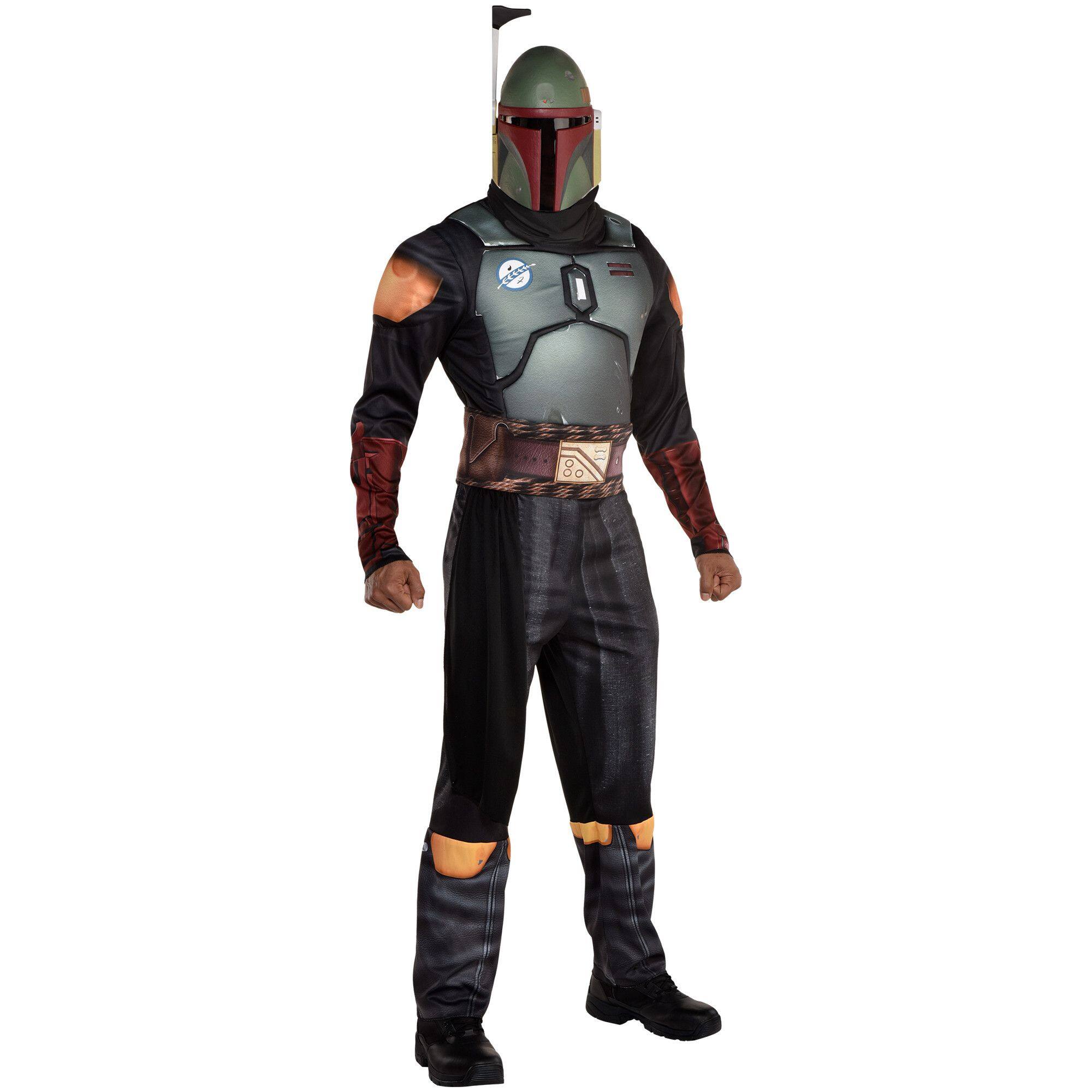 Adult Boba Fett Star Wars Costume with Helmet and Belt - Adult One Size