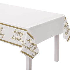 Golden Age "Happy Birthday" Reusable Plastic Table Cover