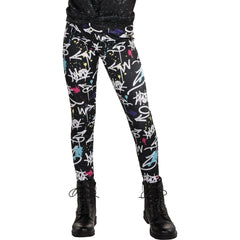 Kids' Halloween Punk Graffiti Leggings - One Size
