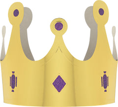 Mardi Gras Glitter Crowns - 12 Pack